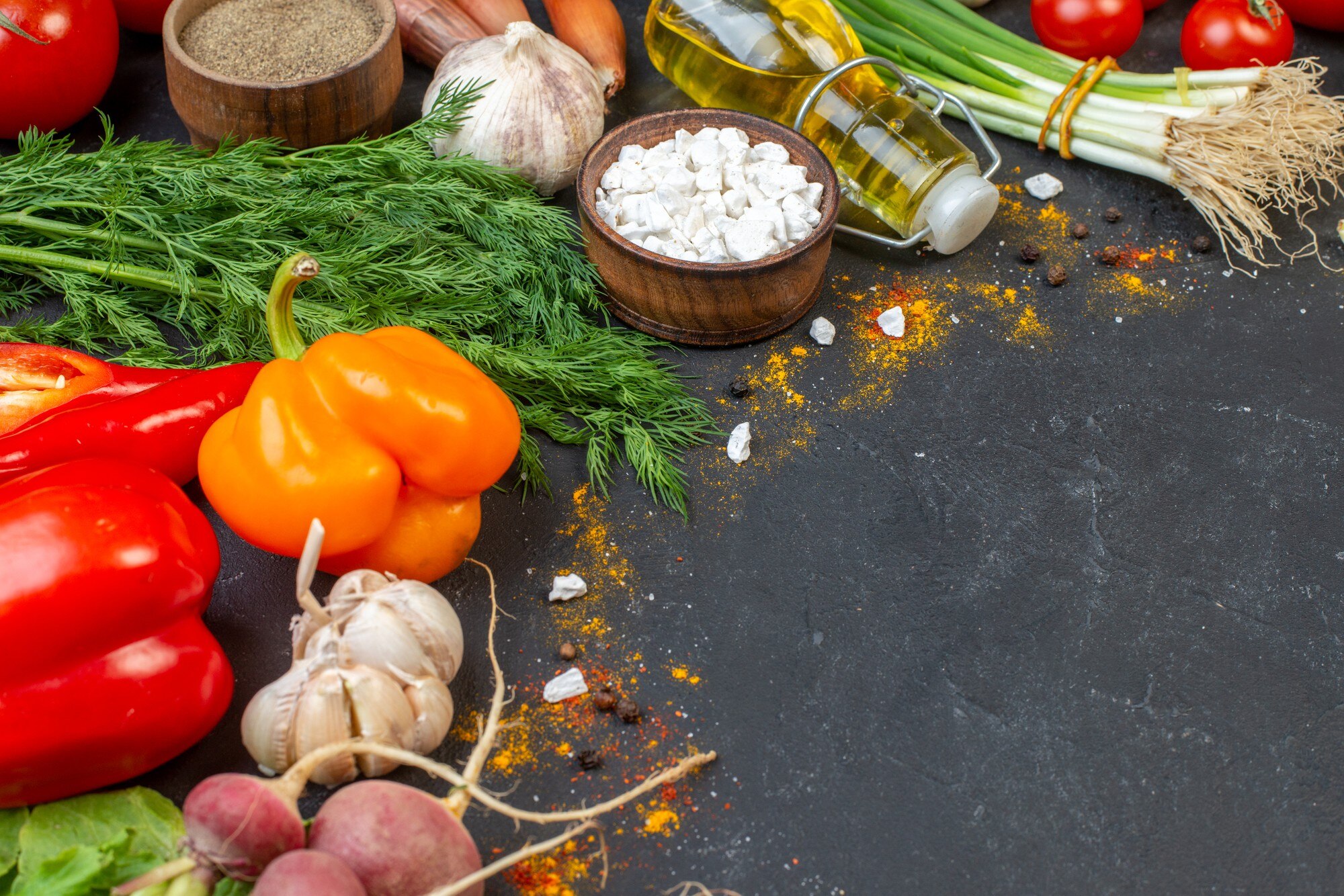 Ingredientes frescos de mercado